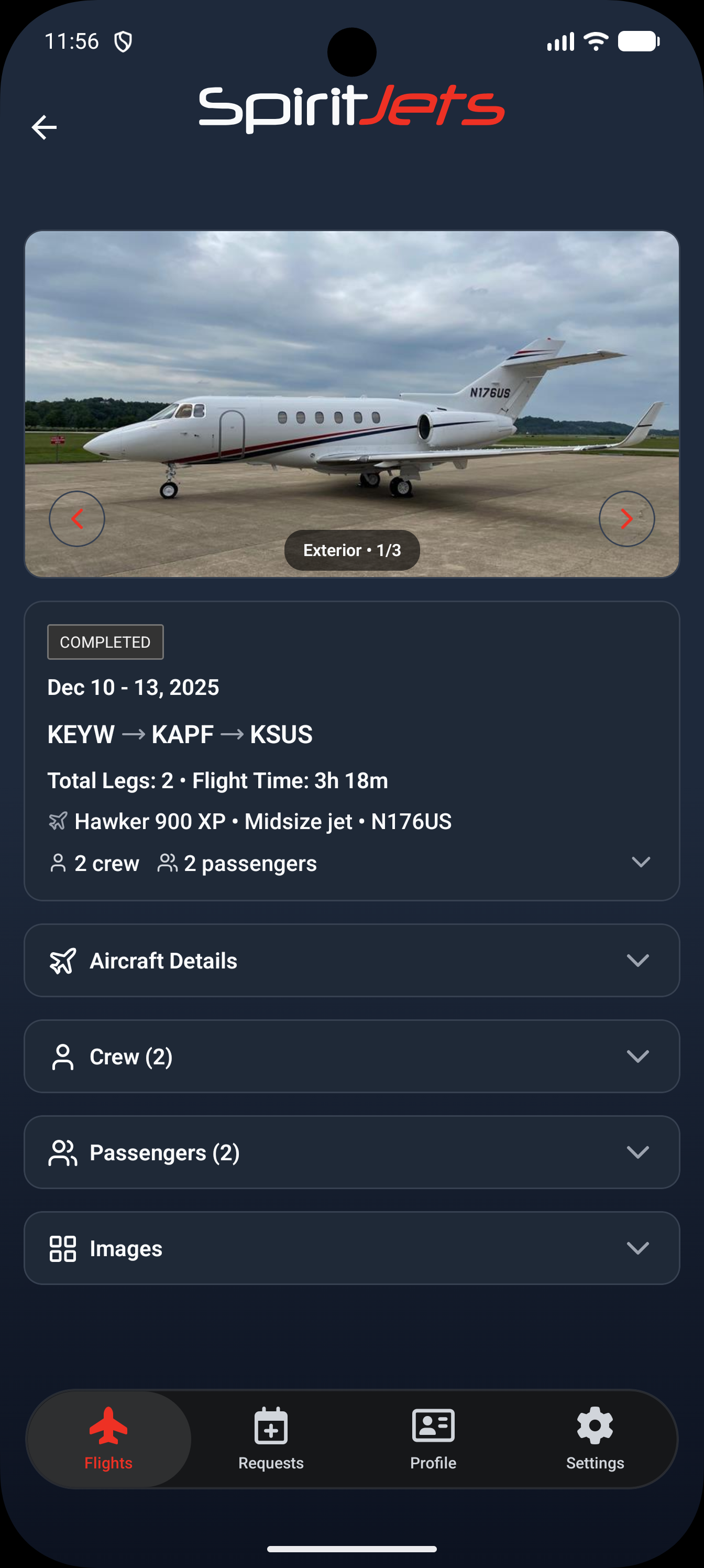 Trip Details screen - portrait